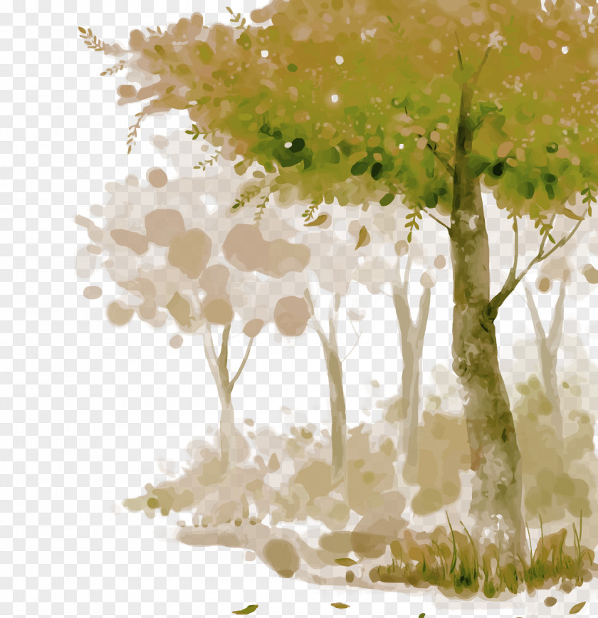 Forest Vector,Cartoon,Hand,Watercolor Watercolor Painting Adobe Illustrator Computer File PNG