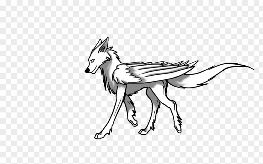 Dog Line Art Gray Wolf Cartoon Sketch PNG