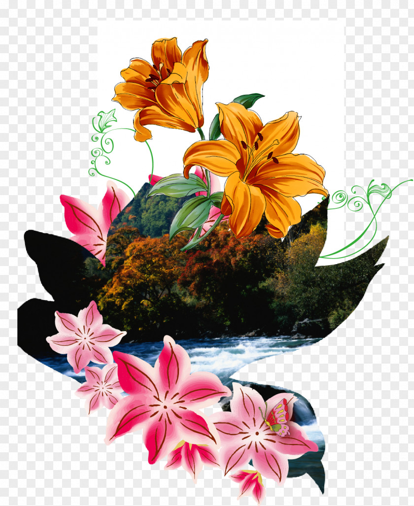 Lotus Scenery Flower PNG