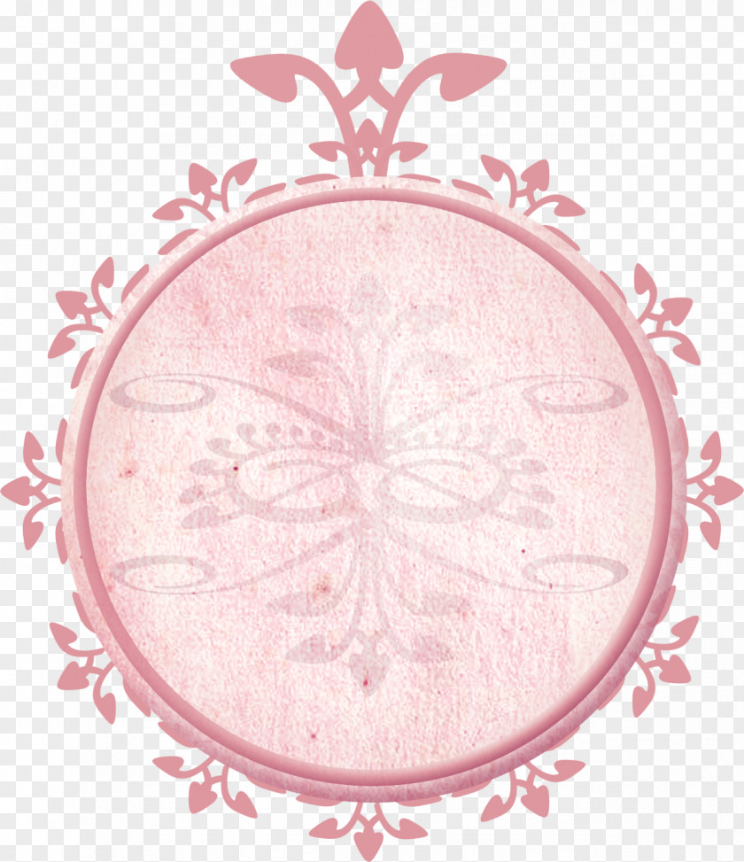 Flower Label Circle Petal Pink M Font PNG