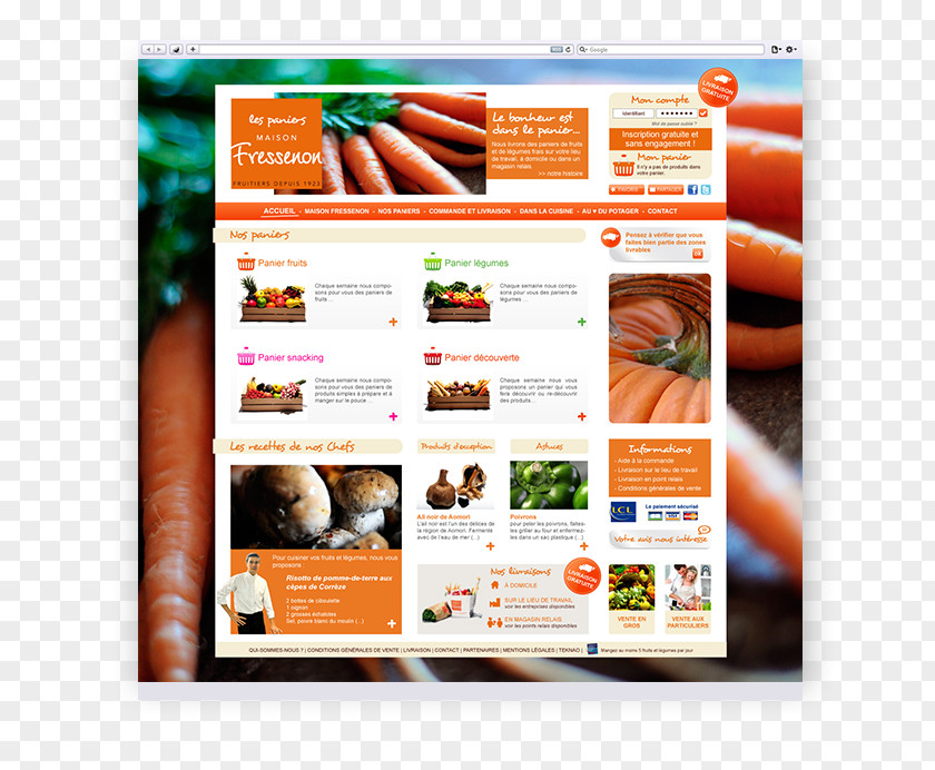 Panier Commerce Display Advertising Web Page PNG