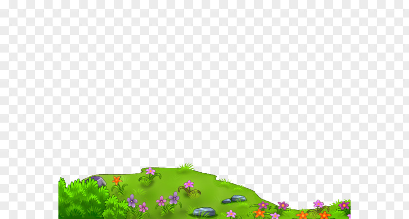 Flowers And Green Grass Xd1 Clip Art PNG