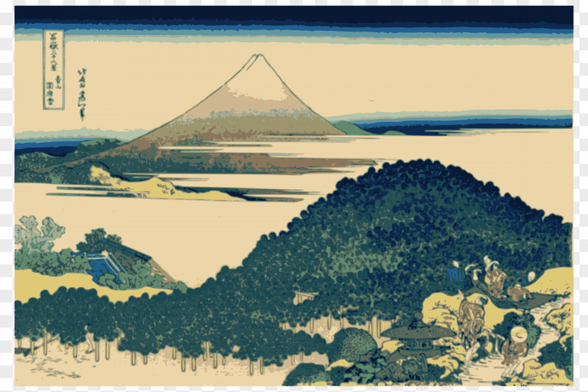 Mount Fuji Historic Eruptions Of Fine Wind, Clear Morning The Great Wave Off Kanagawa Thirty-six Views PNG