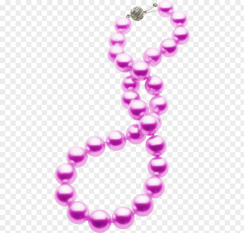 Pearl Image Necklace Purple Gemstone PNG