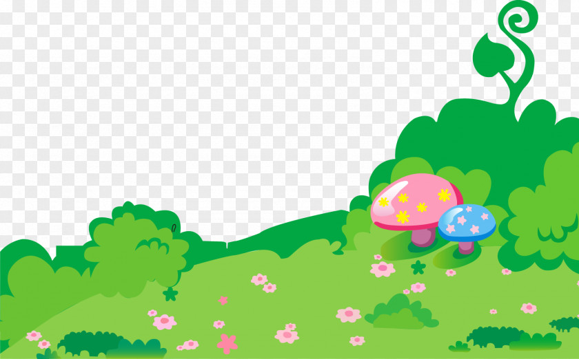 Hand Painted Flat Park Grass Sheep Cartoon Animation PNG