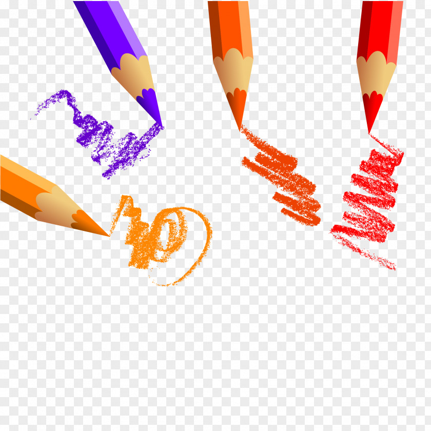 Creative Color Pencil Colored Drawing PNG