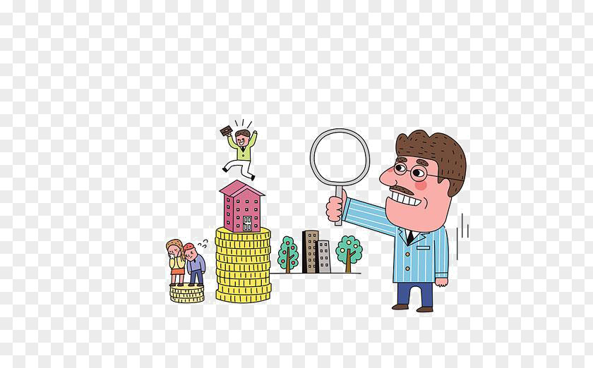 Cartoon Characters Magnifying Glass Drawing PNG