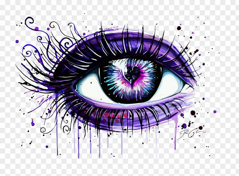 Eye Drawing Broken Heart Abziehtattoo PNG