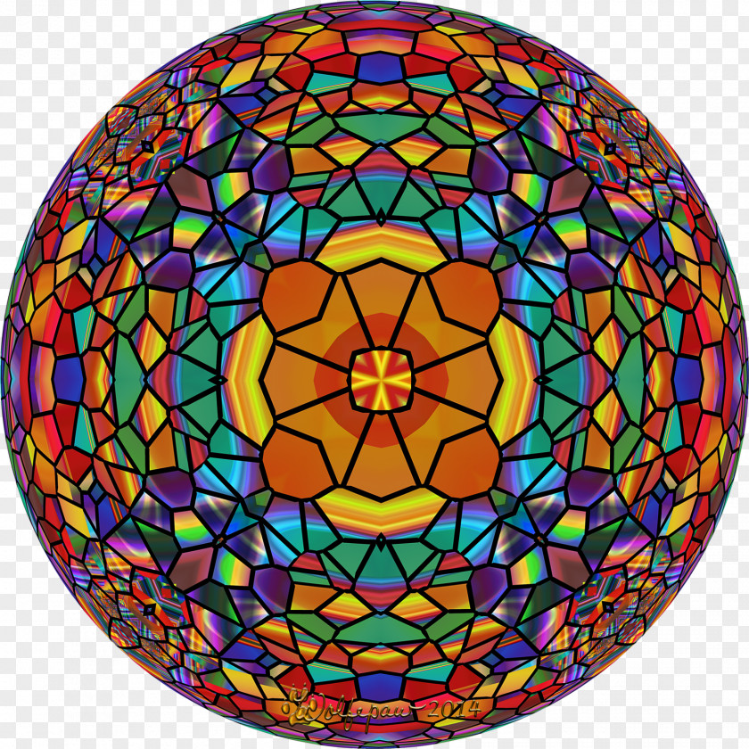 Glass Kaleidoscope Mosaic Stained Fractal Art PNG