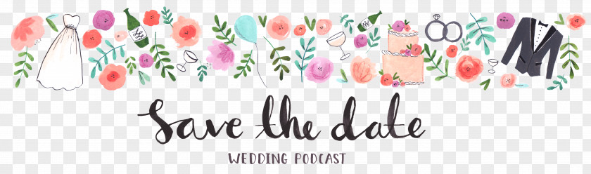 Save The Date Wedding Floral Card Logo Banner Gamilio Text PNG