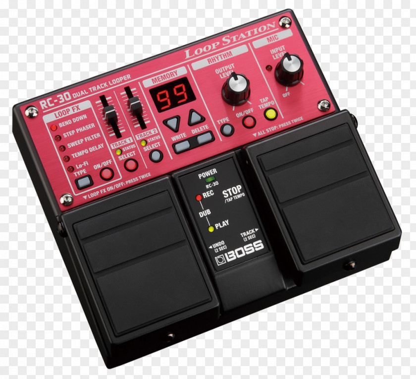 Electric Guitar BOSS RC-30 Dual Track Looper Effects Processors & Pedals RC-3 Loop Station RC-300 PNG