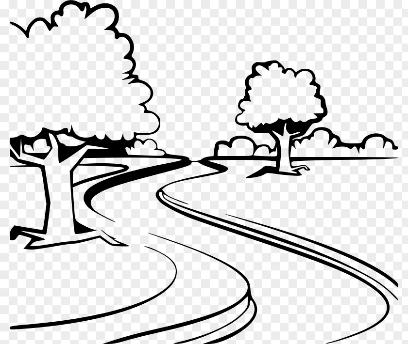 River Drawing Black And White Line Art Clip PNG