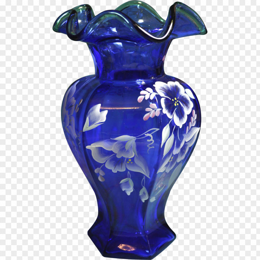 Vase Cobalt Blue Milk Glass Living Room PNG