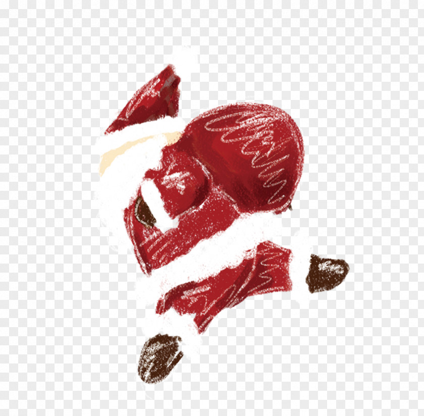 Hand-painted Santa Claus Flight Christmas PNG