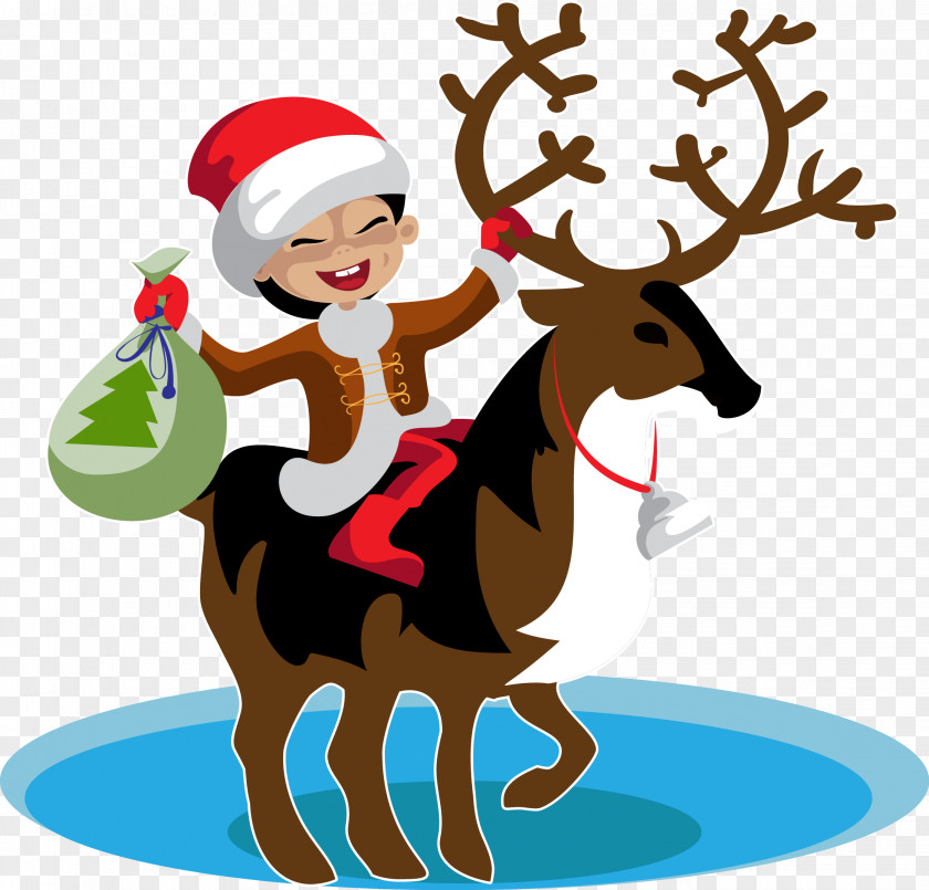 Vector Christmas Reindeer Drawing Illustration PNG