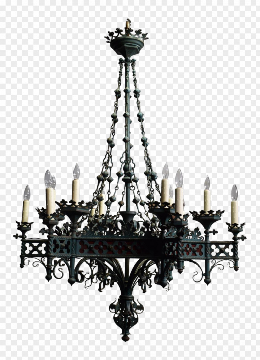 Cartoon Chandelier Gothic Revival Architecture Light Fixture Lighting Furniture PNG