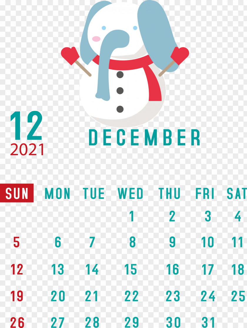 December 2021 Printable Calendar PNG