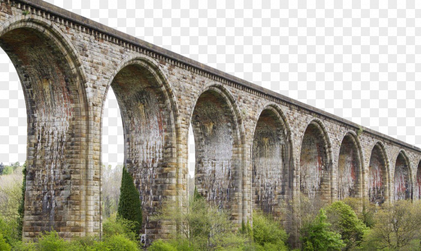 Retro Stone Arch Bridge Viaduct PNG