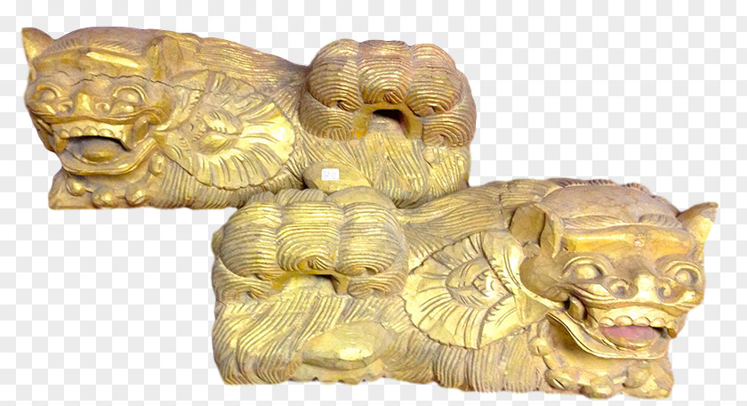 Barong Bali Gold Statue Artifact 01504 Carnivores PNG