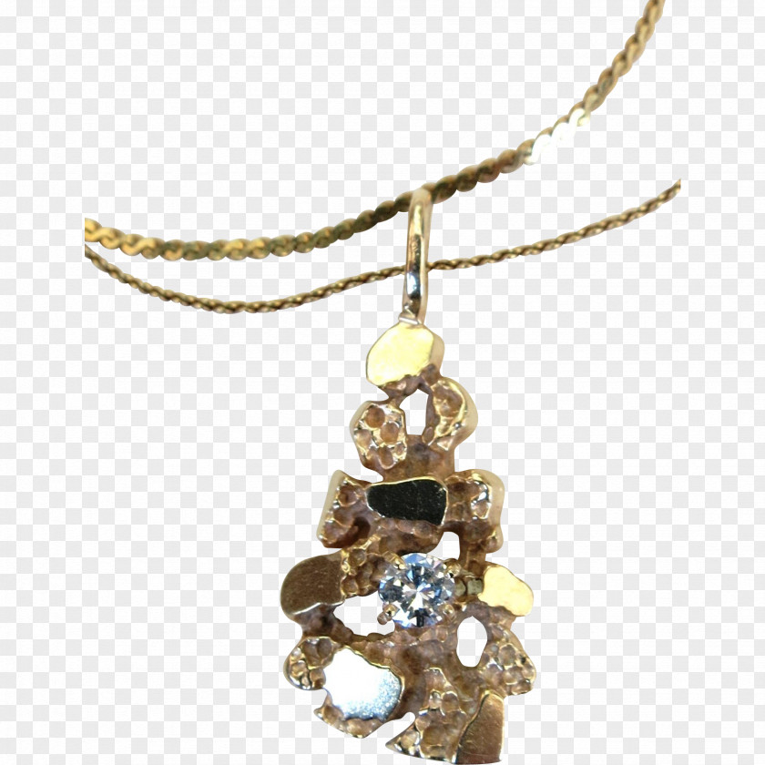 Nugget Locket Necklace Gemstone Body Jewellery PNG