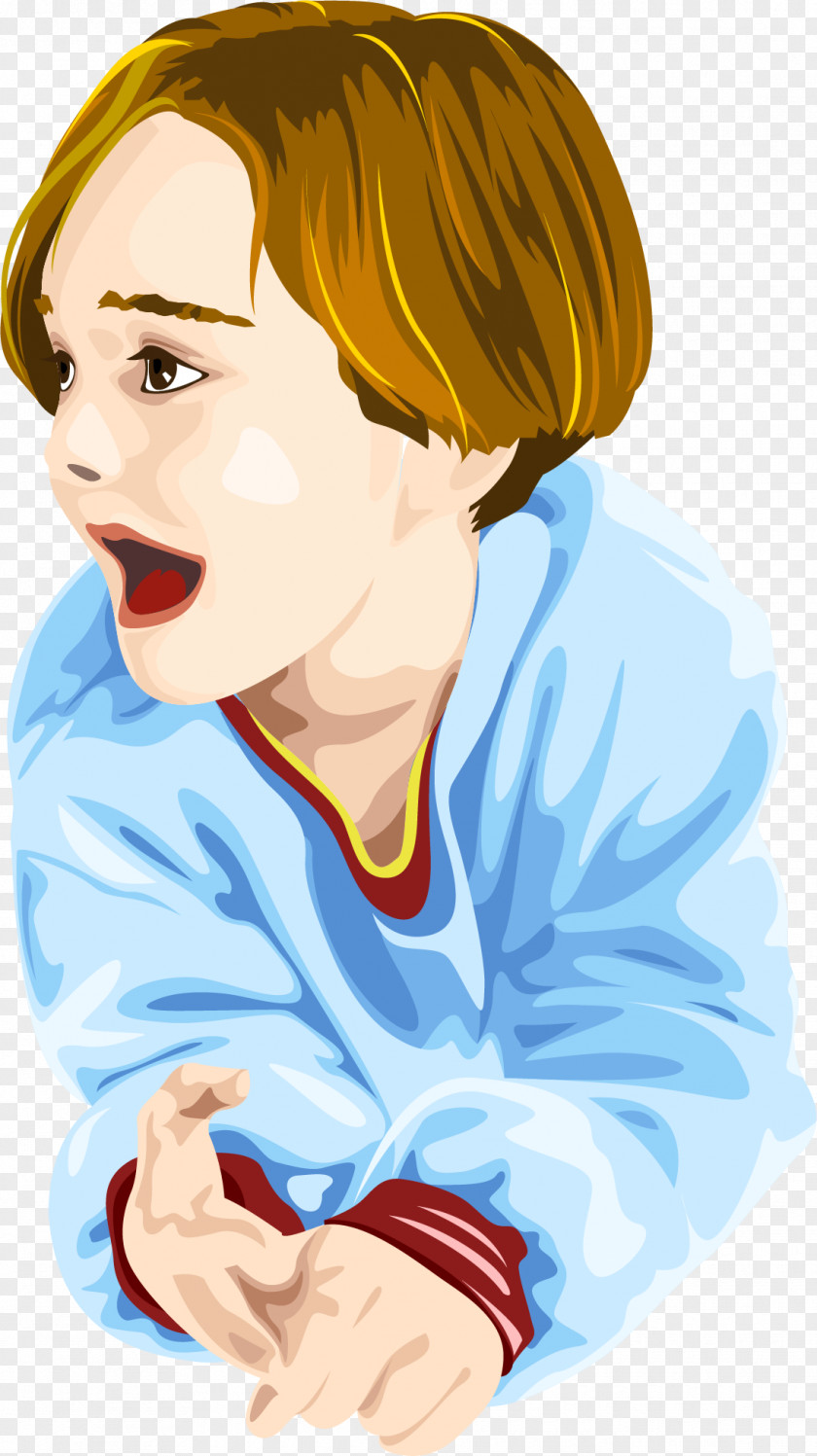 Vector Hand-painted Shouting Child Lollipop Rock Candy Eating Sugar PNG