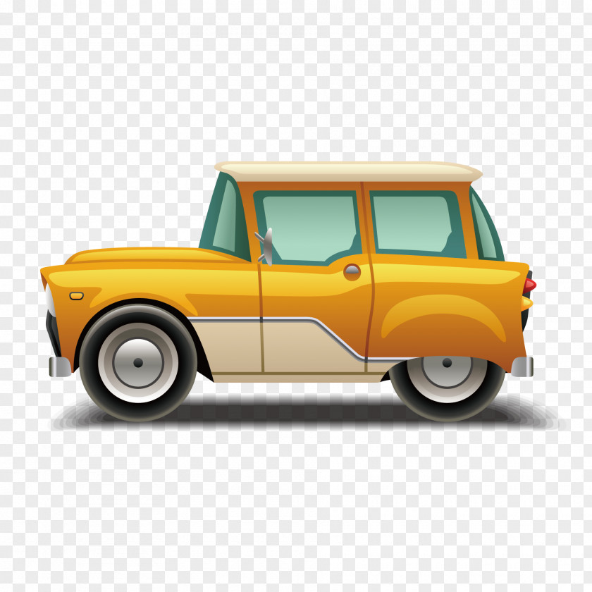 Vector Yellow Car Icon PNG