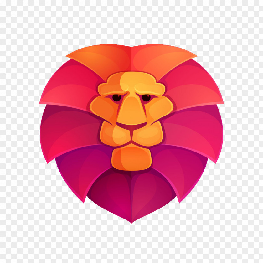Red Gradient Lionhead Logo Lion Shutterstock PNG