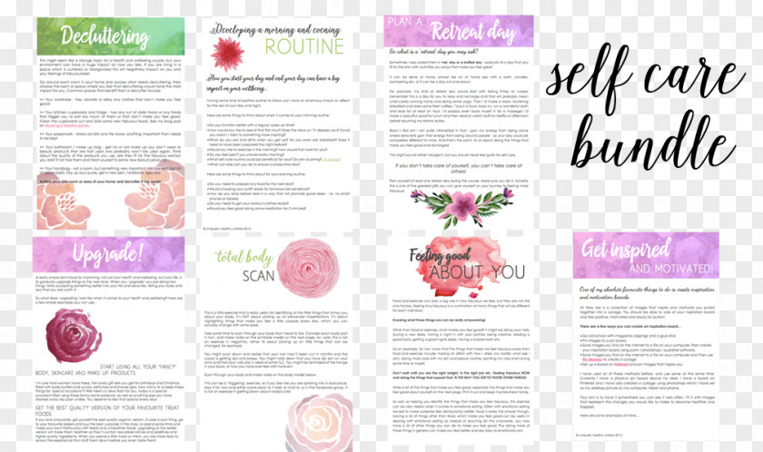 Self Care Advertising Pink M Brochure PNG