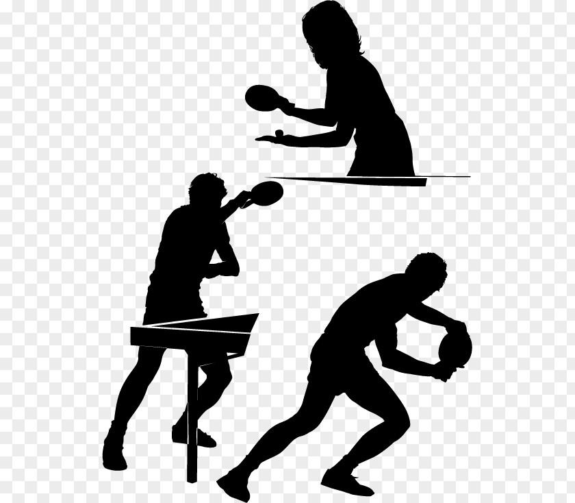 Table Tennis Competition Silhouette Sport Clip Art PNG