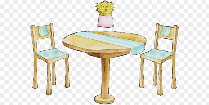 End Table Dining Room Watercolor Drawing PNG
