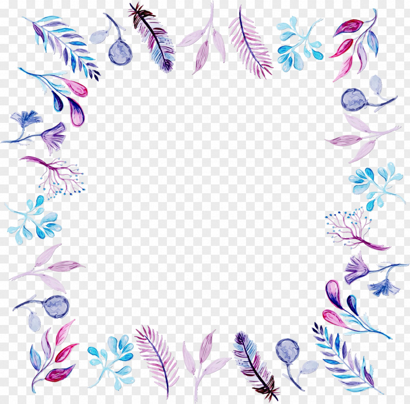 Feather Violet Watercolor Floral Background PNG
