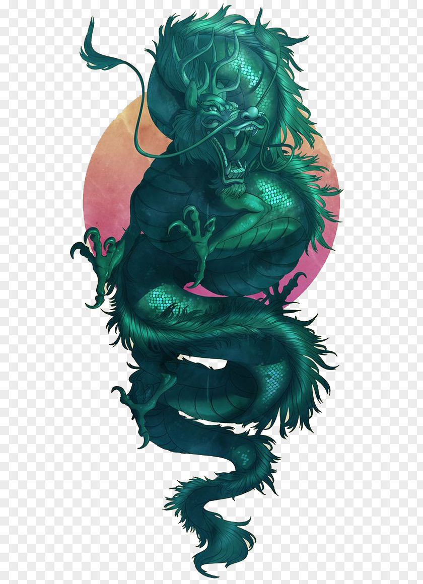 Green Dragon Pattern Jade Illustration PNG