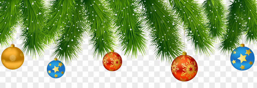 Pine Christmas Decoration Clipart Image Ornament Santa Claus PNG