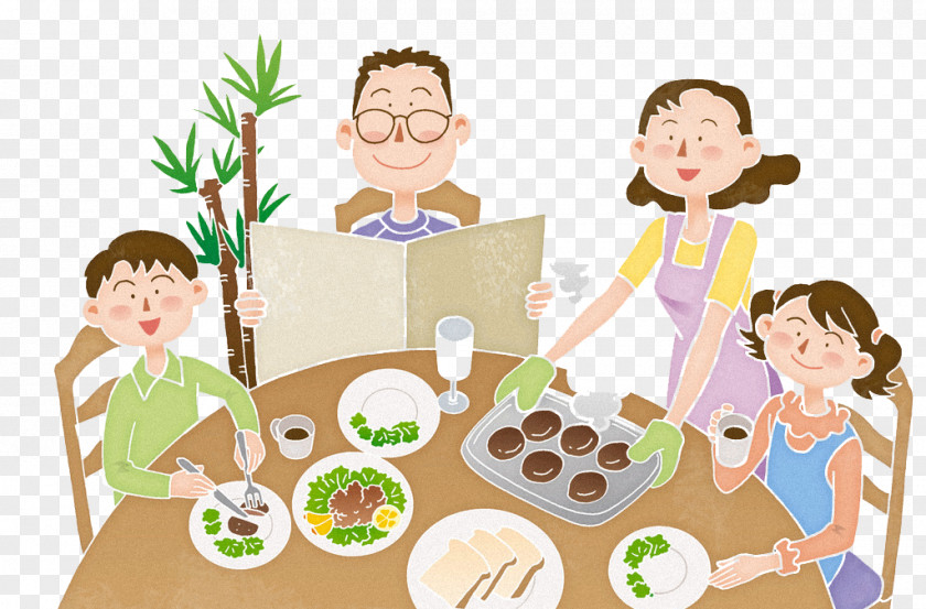 Family Breakfast Eating Food Meal Clip Art PNG