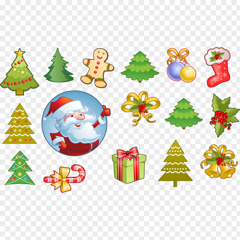 Santa Claus Sticker Christmas Day Window Decoration PNG