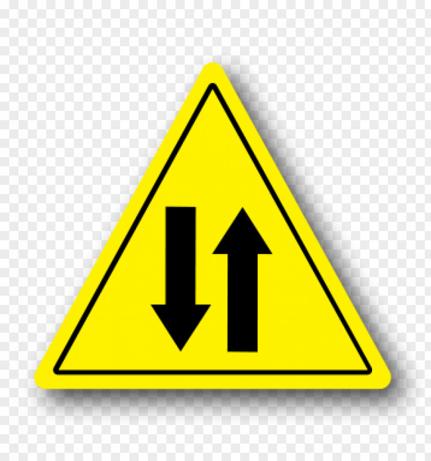 Yellow Triangle Traffic Sign Warning Arrow PNG