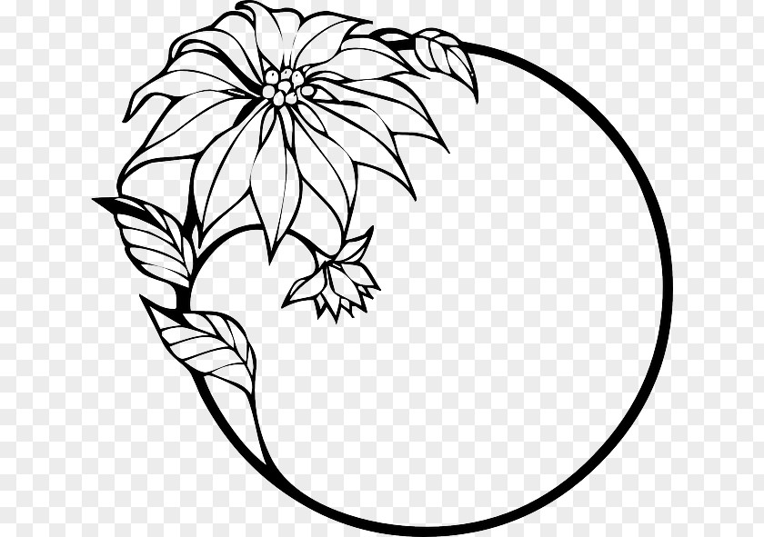 Black And White Astronaut Border Flowers Drawing Clip Art PNG