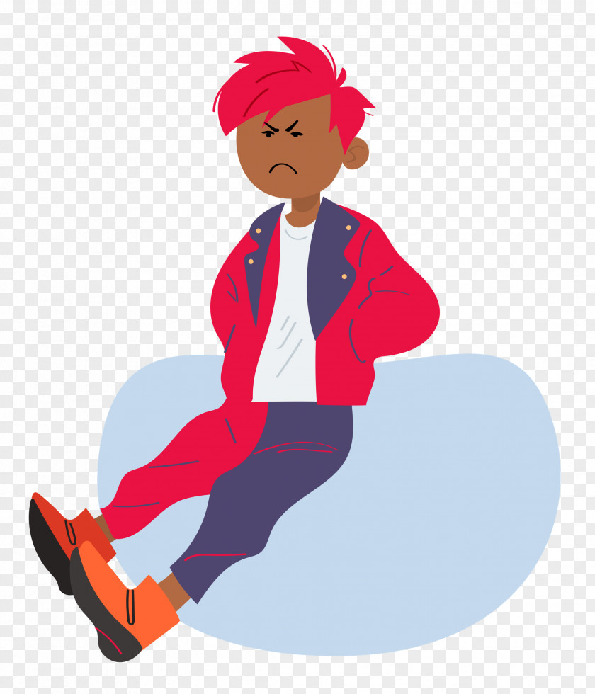 Cartoon Character Red Sitting Headgear PNG