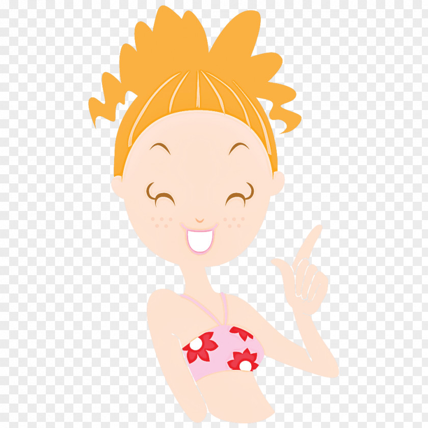 Cartoon Head Sticker Finger Gesture PNG