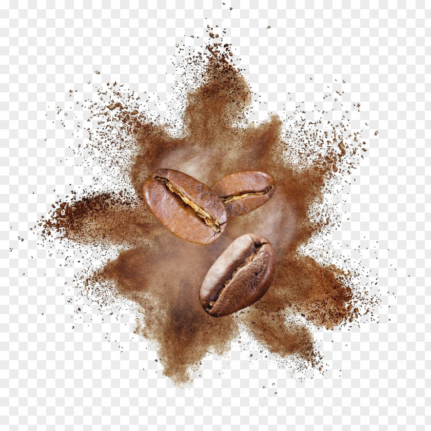 Coffee Beans Powder Dust Explosion White PNG