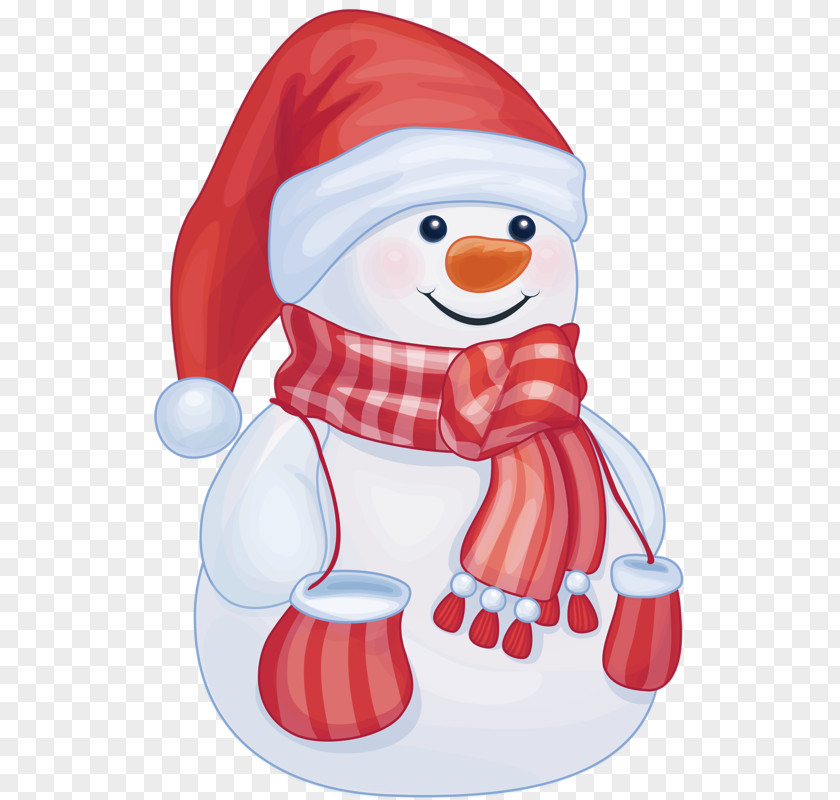 Cute Snowman Santa Claus Christmas Paper PNG
