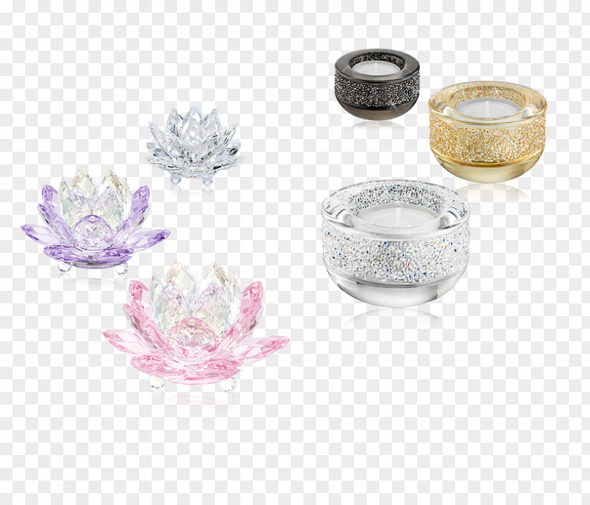 Aguilas Water Lily Candlestick Swarovski AG Bougeoir Pink PNG