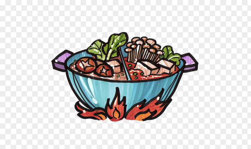 Hot Hand Painting Material Picture Pot Food Vegetable PNG