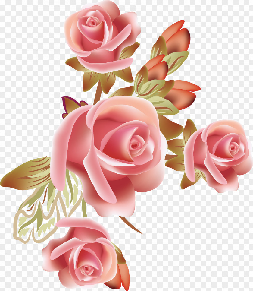 Vector Rose Flower Clip Art PNG