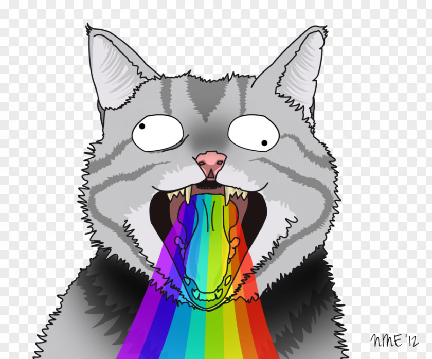 Cat Whiskers Vomiting Rainbow Everything Will Be OK PNG