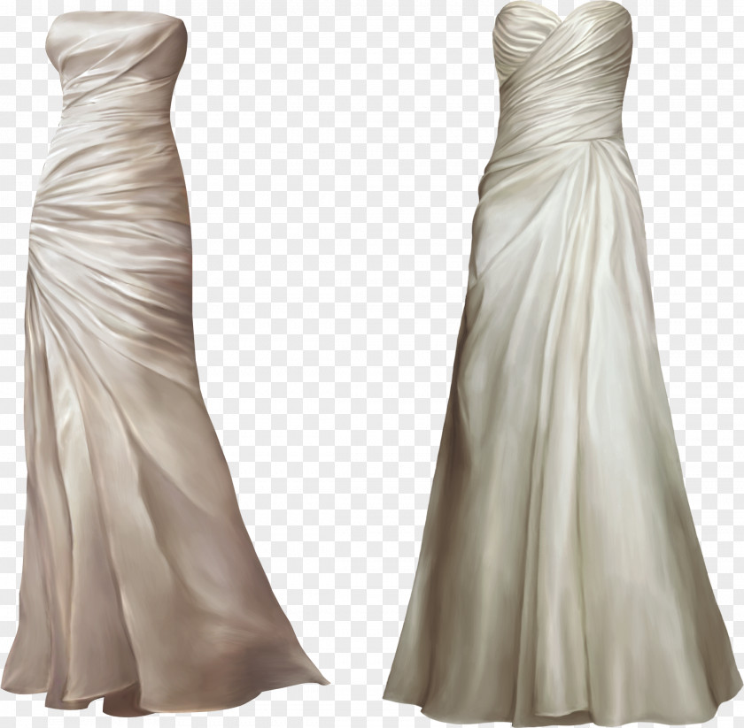 Elegant White Dress Wedding Clip Art PNG