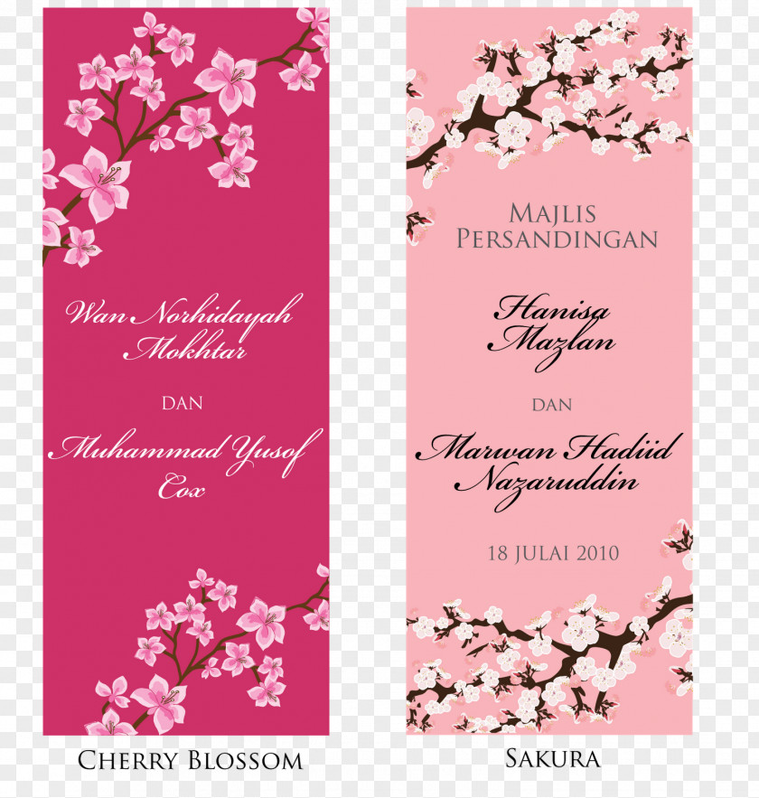 Wedding Bunting Floral Design Invitation Gift Baju Kurung PNG