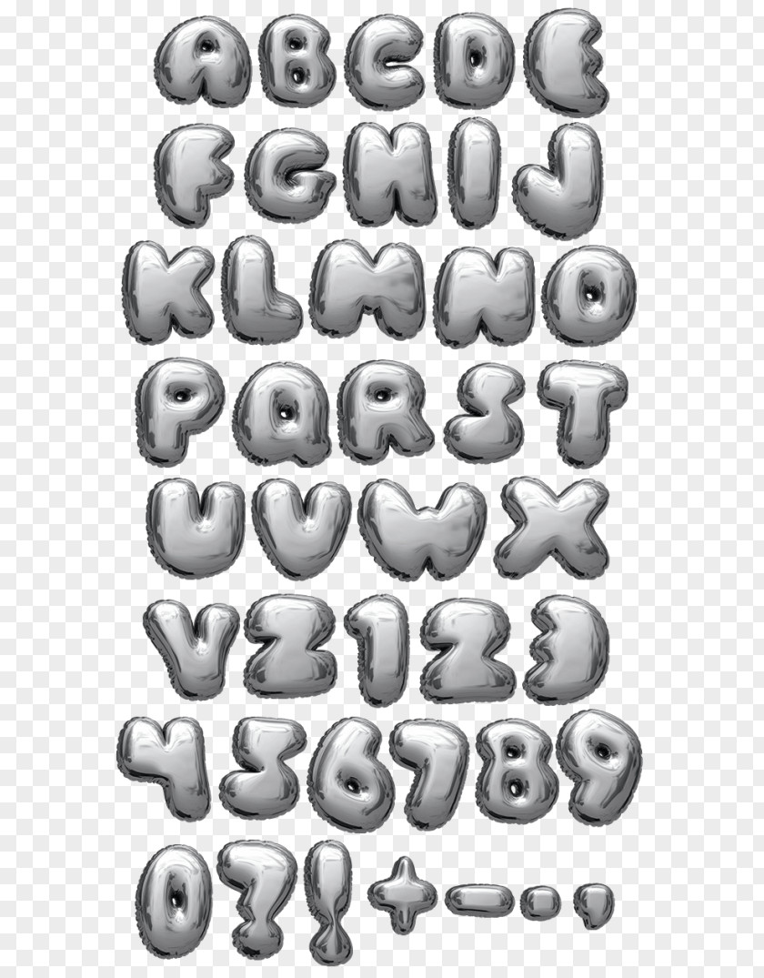 Balloon Typeface Alphabet Font PNG