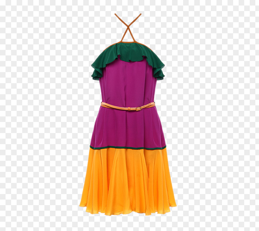 Ms. Silk Dress Shoulder Skirt Dance Costume PNG