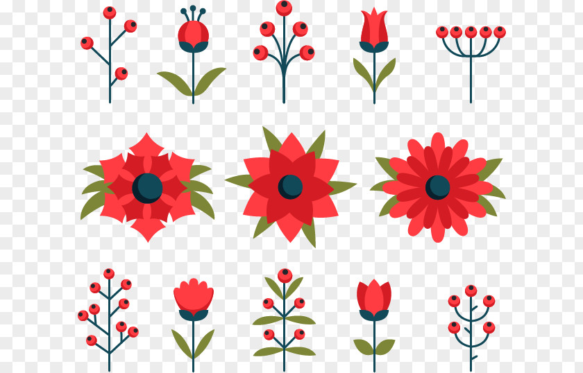 Red Winter Flowers Floral Design Poinsettia Plant PNG